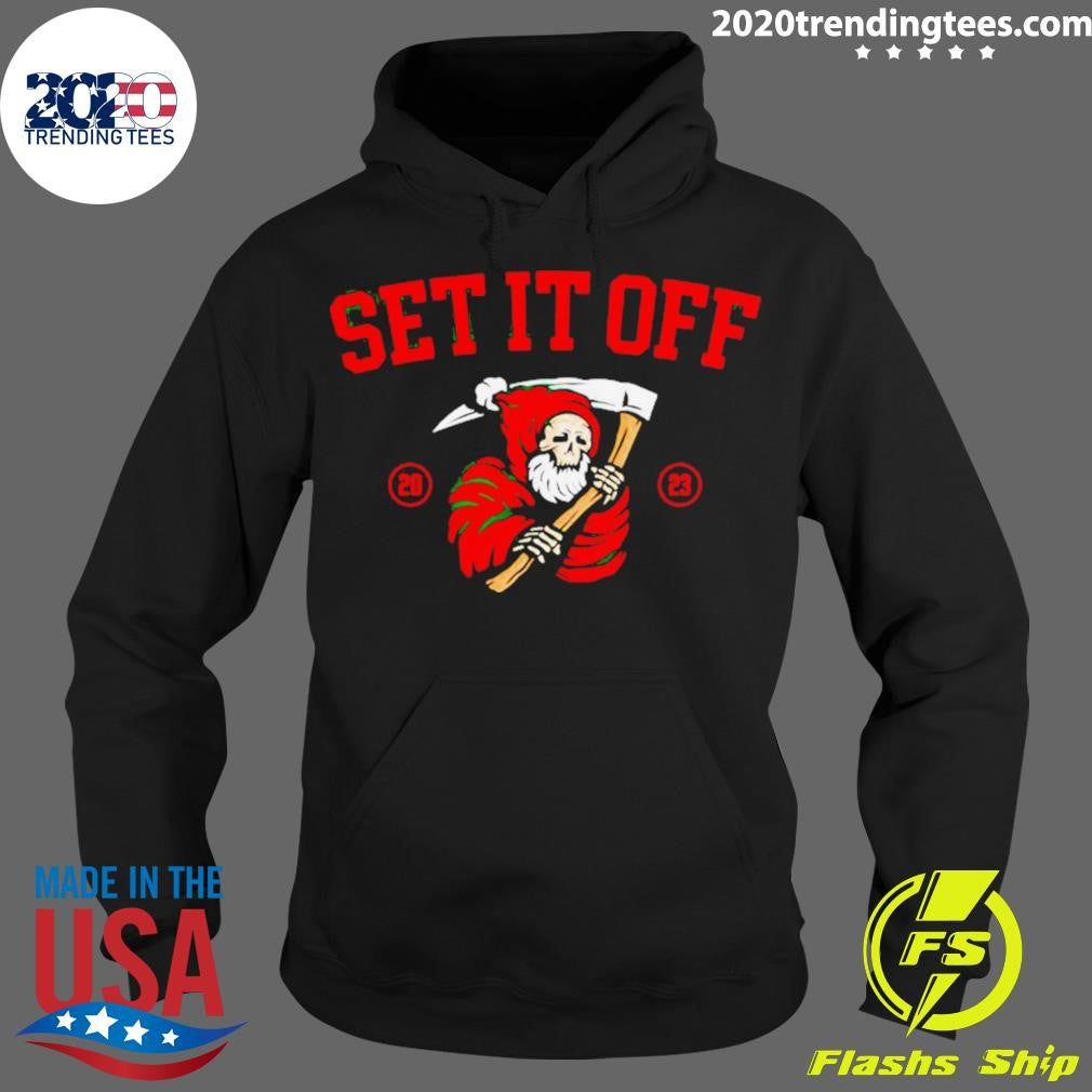 Awesome Santa Death Set It Off - Adult & Kids T-Shirts, Sweatshirts & Hoodies apparel design preview 2