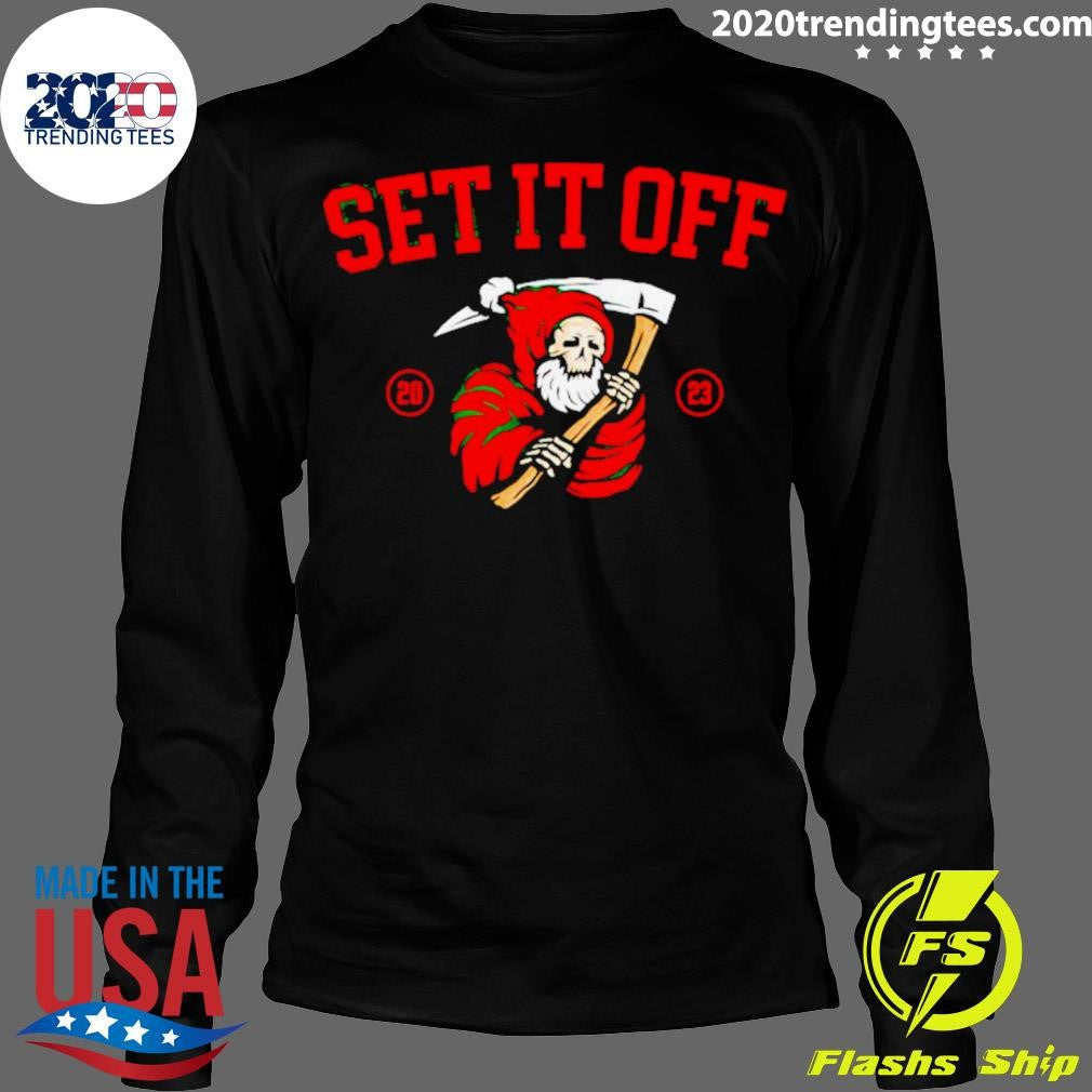 Awesome Santa Death Set It Off - Adult & Kids T-Shirts, Sweatshirts & Hoodies apparel design preview 4