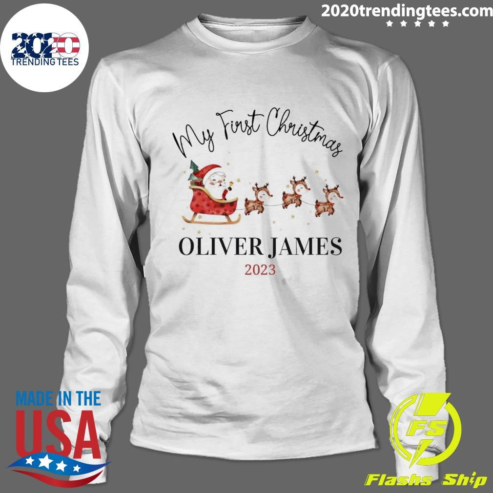 Awesome Santa Riding Reindeer My First Christmas - Adult & Kids T-Shirts, Sweatshirts & Hoodies apparel design preview 4