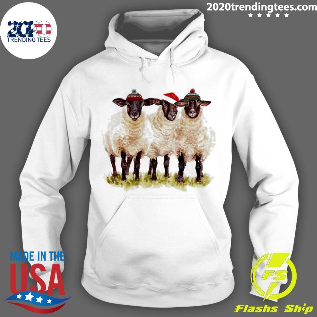 Awesome Santa Sheep Merry Christmas - Adult & Kids T-Shirts, Sweatshirts & Hoodies apparel design preview 2