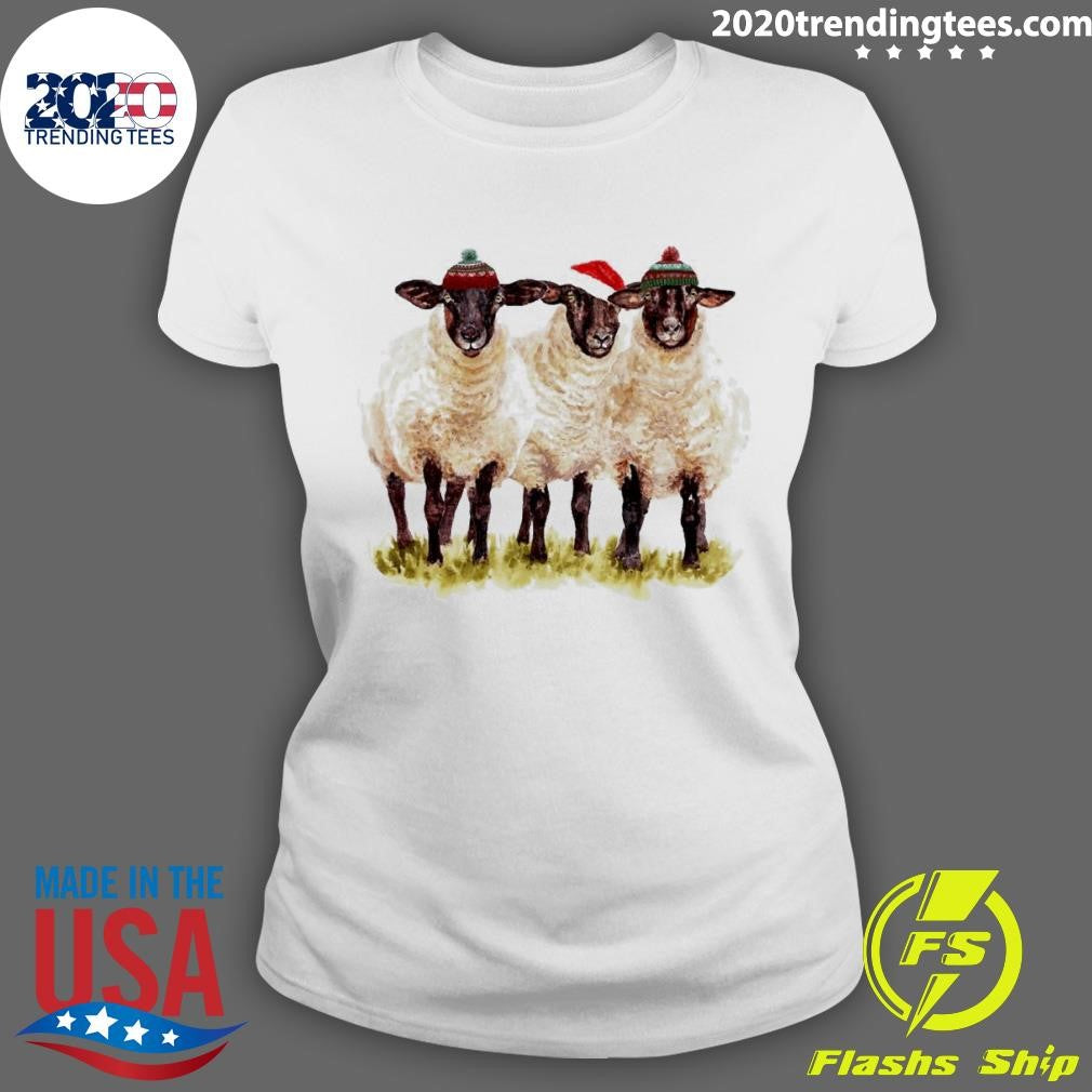Awesome Santa Sheep Merry Christmas - Adult & Kids T-Shirts, Sweatshirts & Hoodies apparel design preview 3