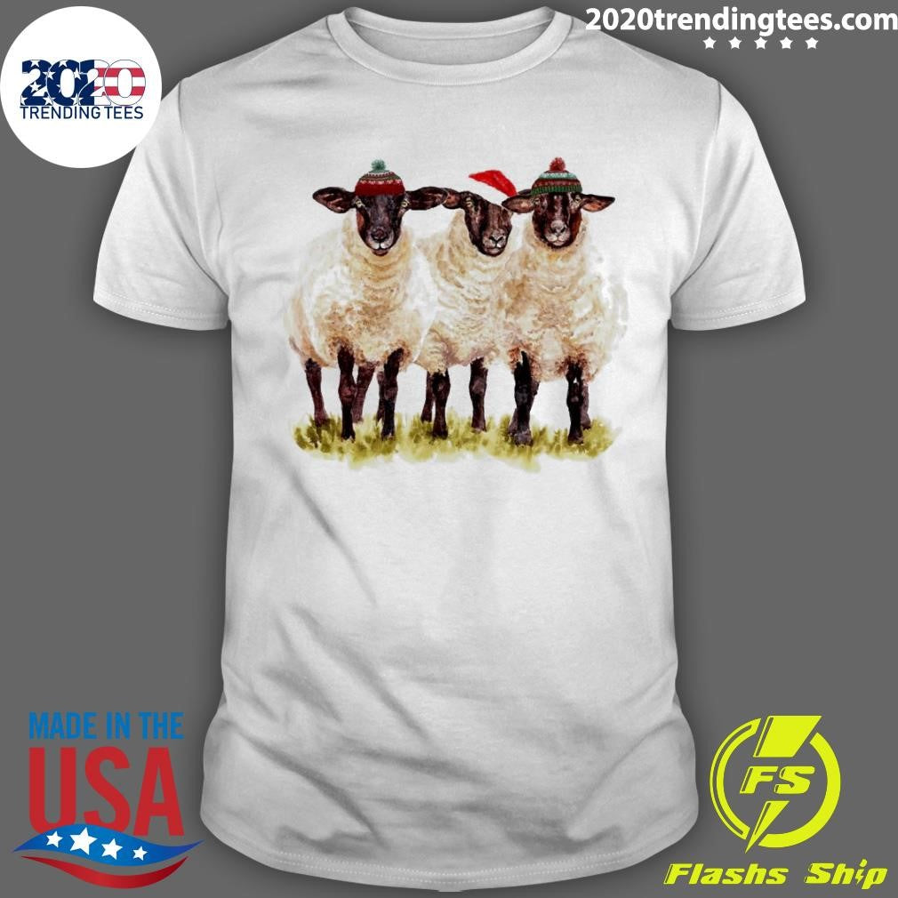 Awesome Santa Sheep Merry Christmas - Adult & Kids T-Shirts, Sweatshirts & Hoodies apparel design preview 1