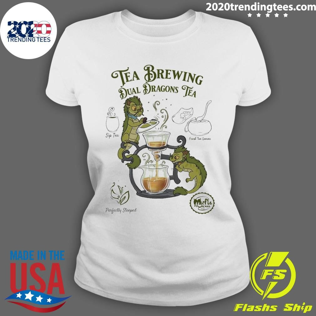 Awesome Tea brewing dual Dragons - Adult & Kids T-Shirts, Sweatshirts & Hoodies apparel design preview 3