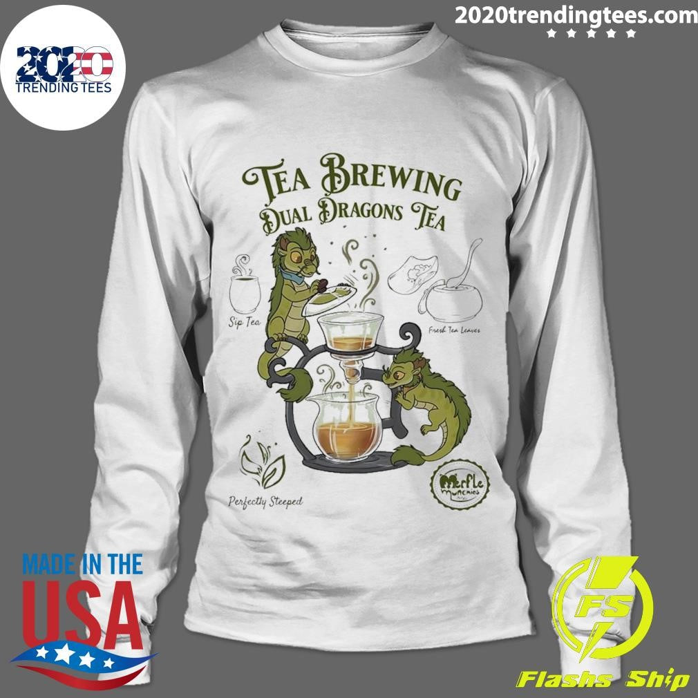 Awesome Tea brewing dual Dragons - Adult & Kids T-Shirts, Sweatshirts & Hoodies apparel design preview 4