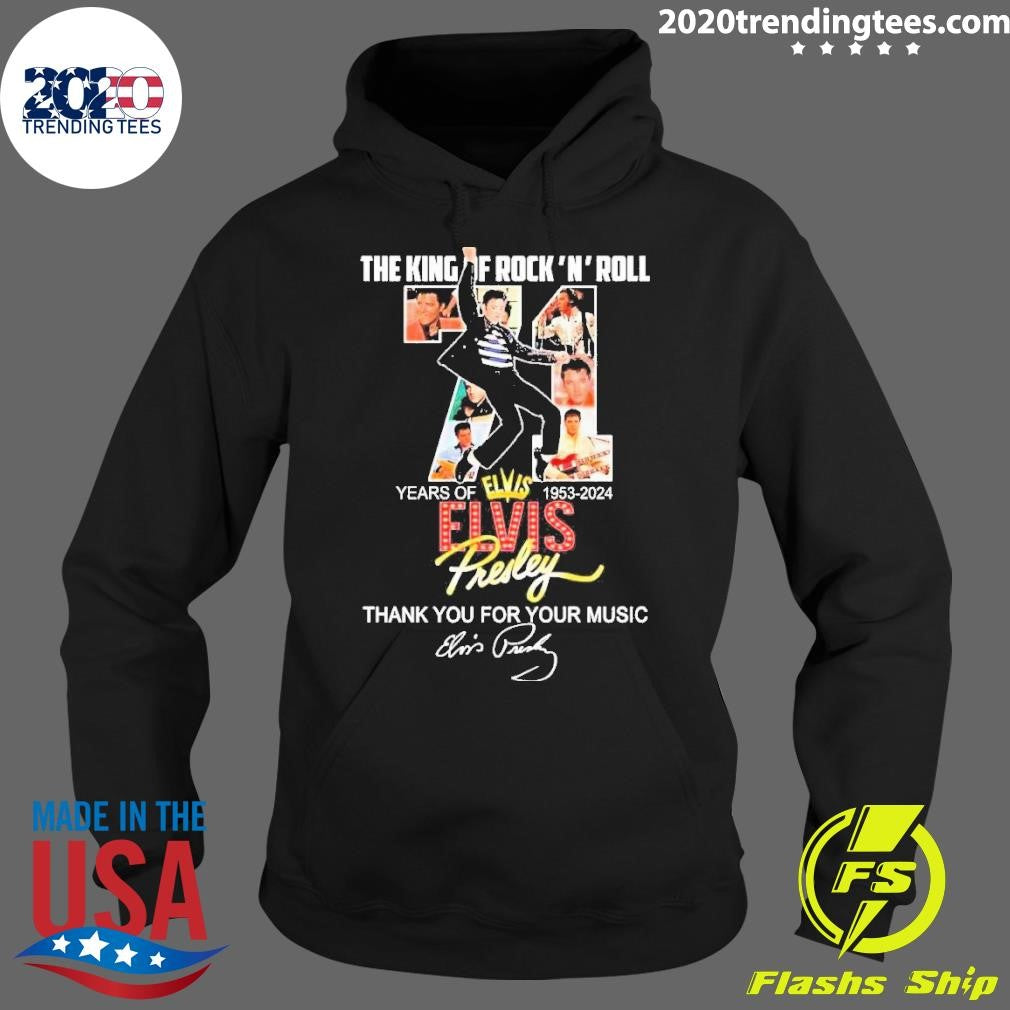 Awesome The King Of Rock N Roll 71 Years 1953-2024 - Adult & Kids T-Shirts, Sweatshirts & Hoodies apparel design preview 2