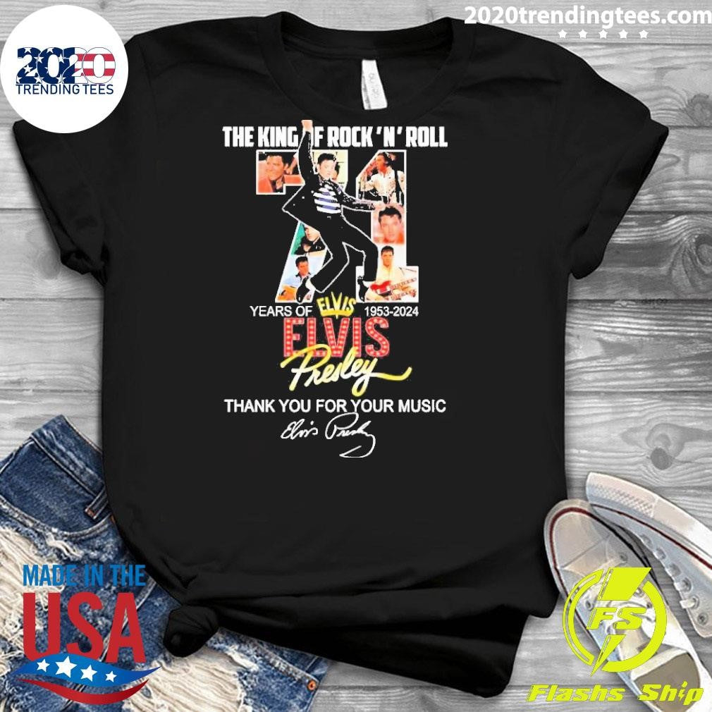 Awesome The King Of Rock N Roll 71 Years 1953-2024 - Adult & Kids T-Shirts, Sweatshirts & Hoodies apparel design preview 3