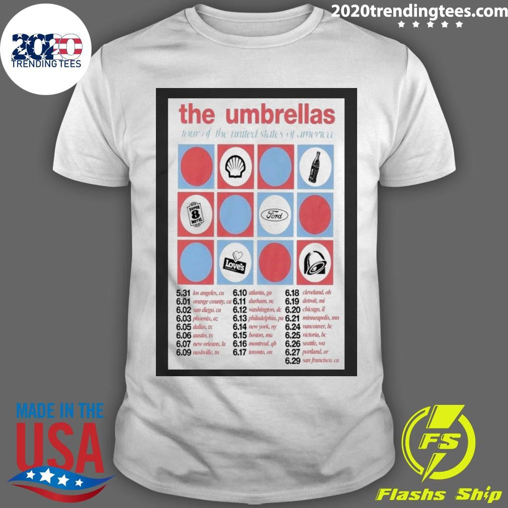 Awesome The Umbrellas Tour Of United States America - Adult & Kids T-Shirts, Sweatshirts & Hoodies apparel design preview 1
