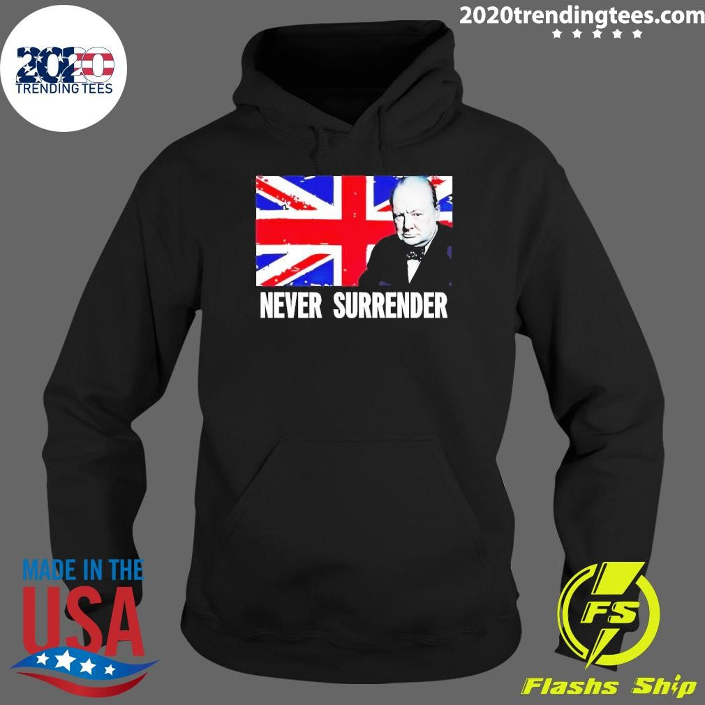 Awesome Winston Churchill Never Surrender - Adult & Kids T-Shirts, Sweatshirts & Hoodies apparel design preview 2