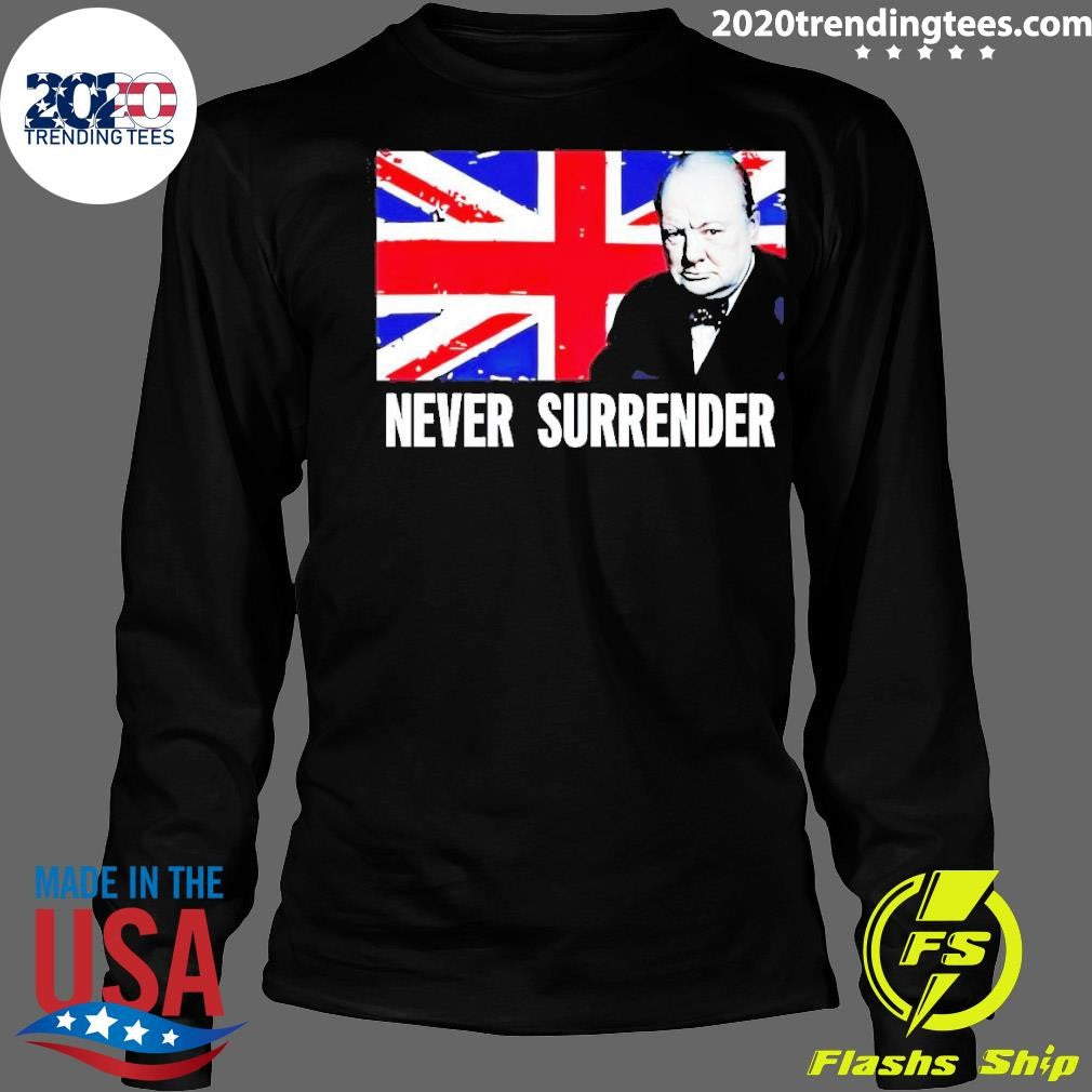 Awesome Winston Churchill Never Surrender - Adult & Kids T-Shirts, Sweatshirts & Hoodies apparel design preview 4