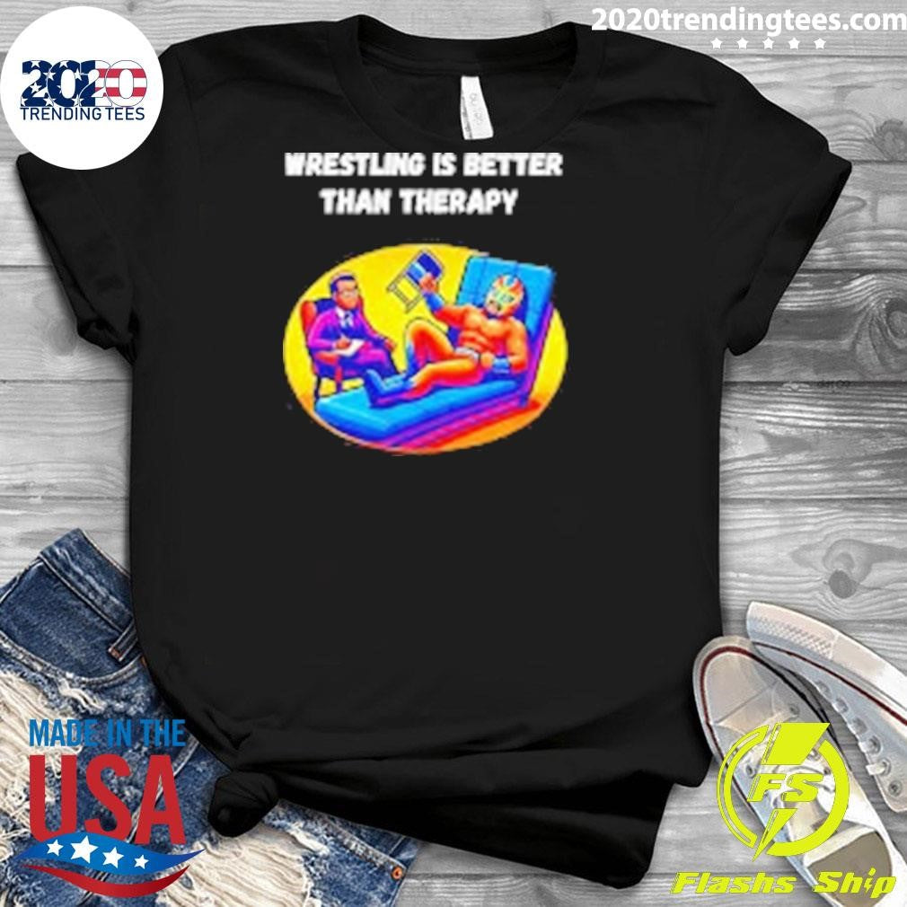 Awesome Wrestling Is Better Than Therapy - Adult & Kids T-Shirts, Sweatshirts & Hoodies apparel design preview 3