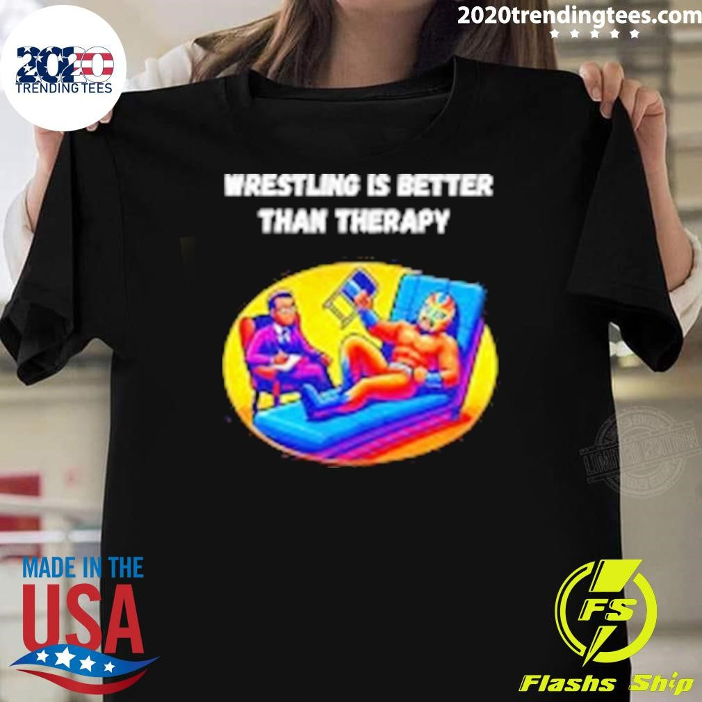 Awesome Wrestling Is Better Than Therapy - Adult & Kids T-Shirts, Sweatshirts & Hoodies apparel design preview 1