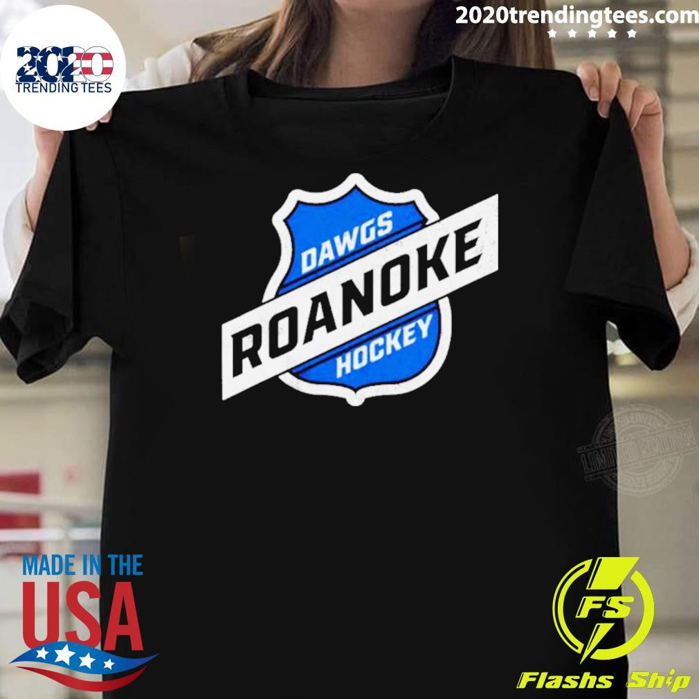 Awesome dawgs Roanoke Hockey Shield - Adult & Kids T-Shirts, Sweatshirts & Hoodies apparel design preview 1