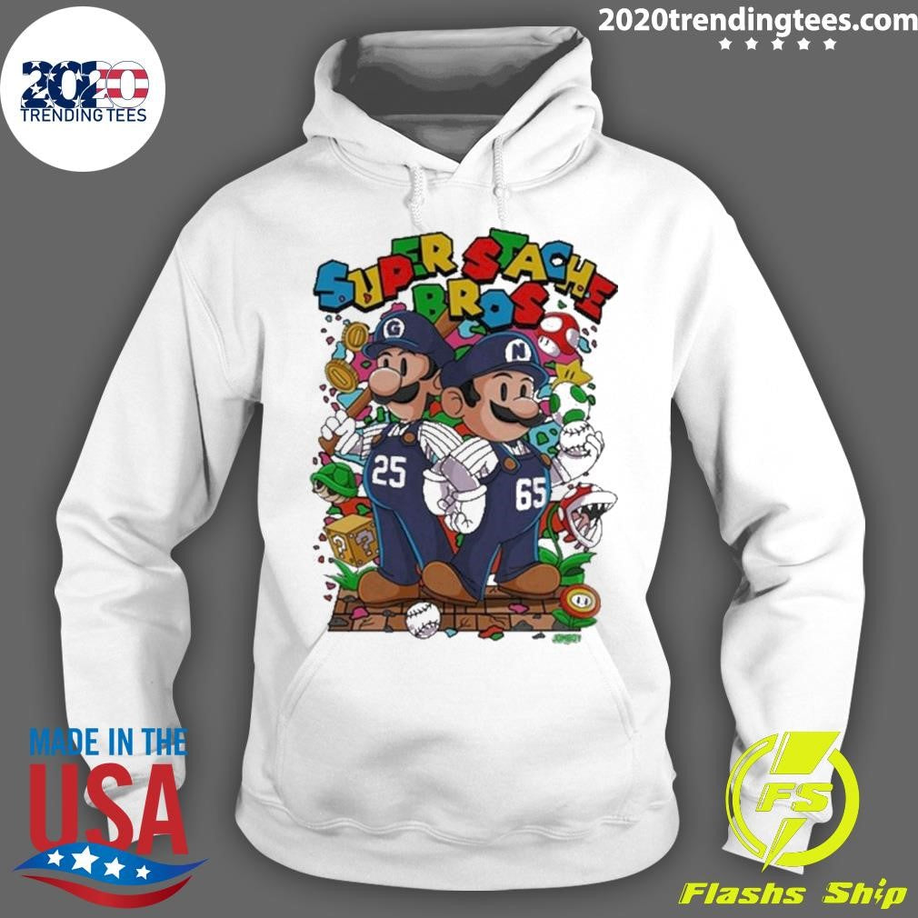 Awesome jomboy Media Super Stache Bros - Adult & Kids T-Shirts, Sweatshirts & Hoodies apparel design preview 2