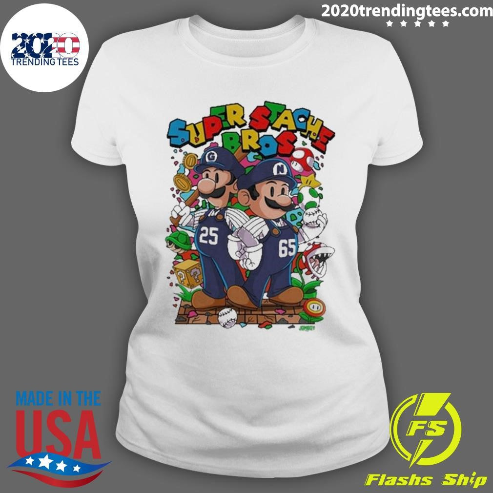 Awesome jomboy Media Super Stache Bros - Adult & Kids T-Shirts, Sweatshirts & Hoodies apparel design preview 3