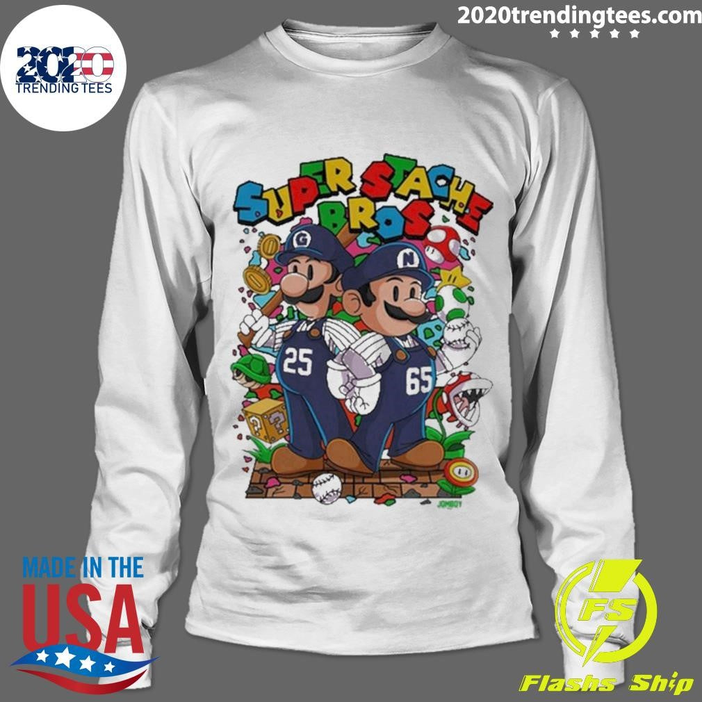 Awesome jomboy Media Super Stache Bros - Adult & Kids T-Shirts, Sweatshirts & Hoodies apparel design preview 4