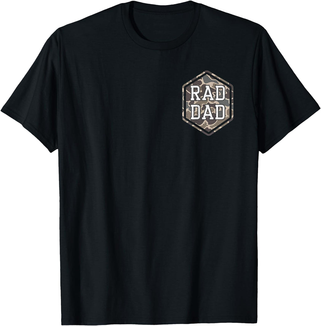 2 Sides Camo Rad Dad Camouflage Daddy T-Shirt - Custom Art Print Men Women - T-Shirt, Sweatshirt, Hoodie