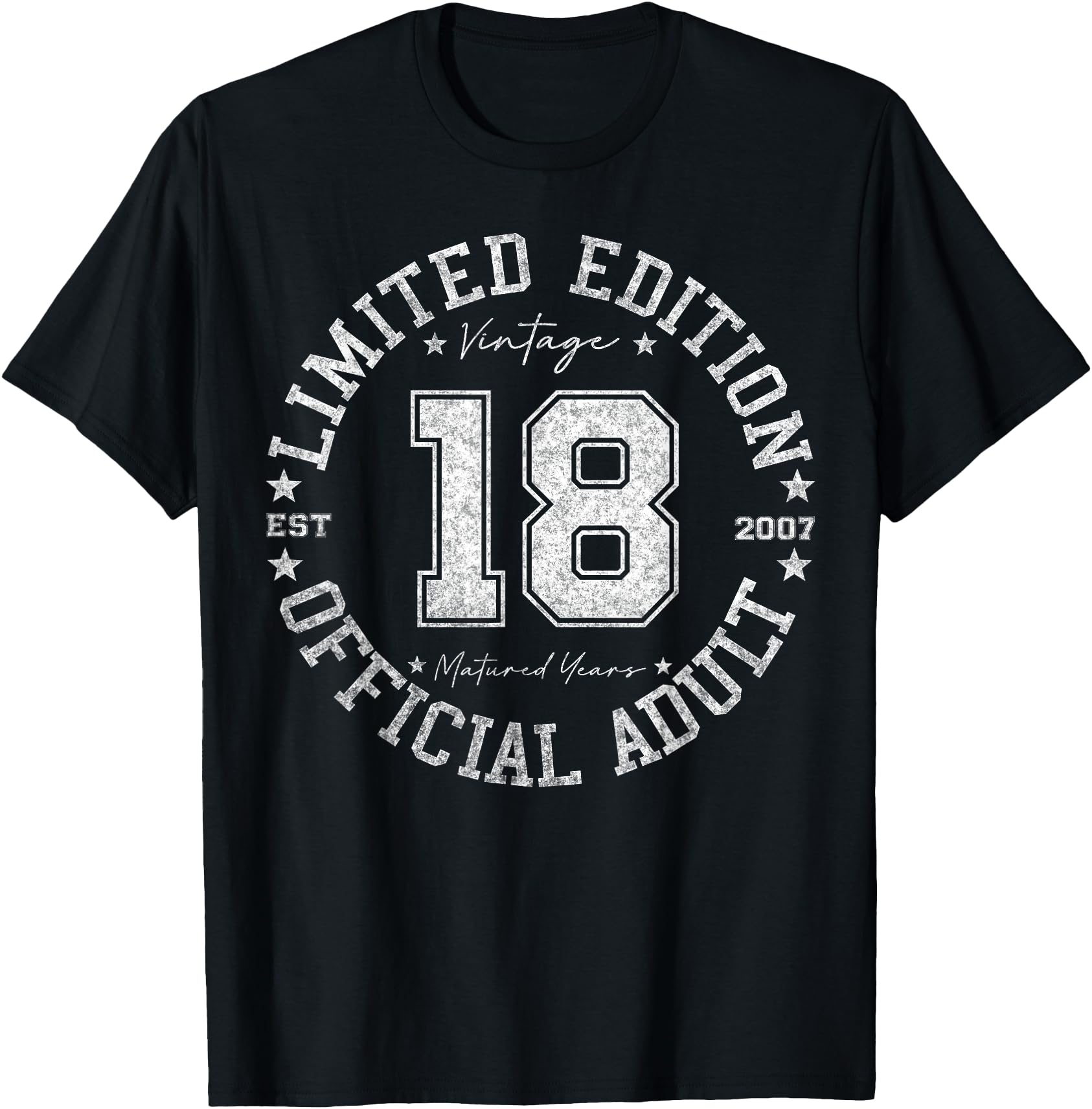 18 Year Old Gifts 2007 18Th T-Shirt - Aesthetic Graphic for Adults - T-Shirt, Sweatshirt, Hoodie