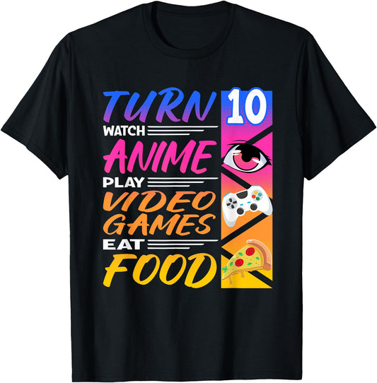 10Th I Manga I Gamer I 90S Kawaii Pizza Anime Tank Top for