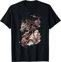 198 Sakura Japan Geisha Japanese Dragon T-Shirt - Aesthetic Graphic Unisex - T-Shirt, Sweatshirt, Hoodie