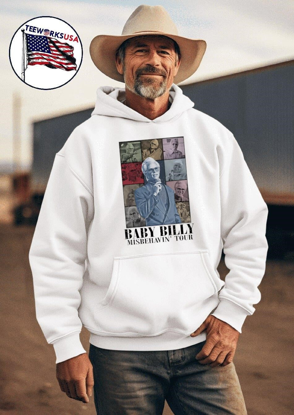 Baby Billy Misbehavin' Tour - Adult & Kids T-Shirts, Sweatshirts & Hoodies apparel design preview 2