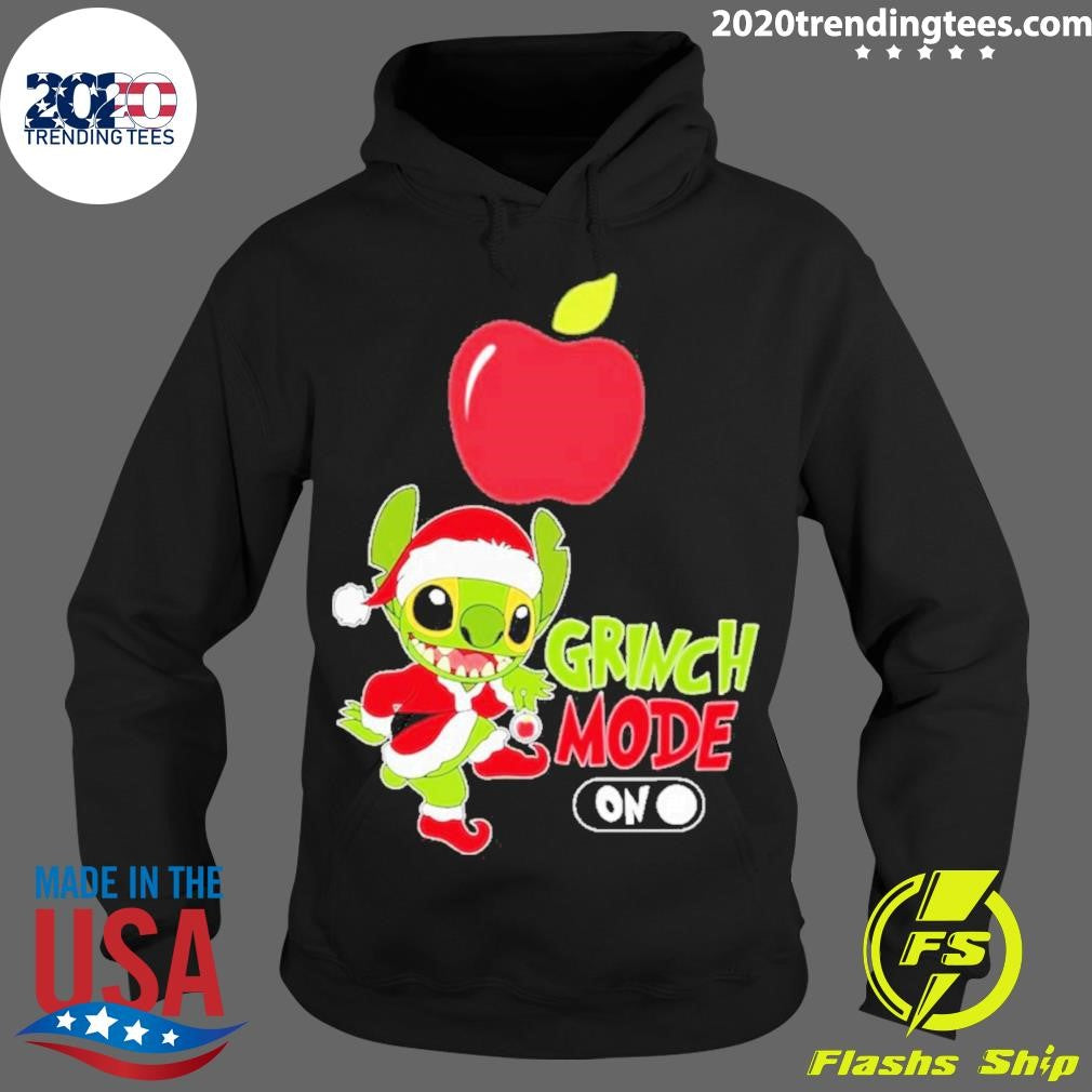 Baby Stitch Grinch Hat Santa Applebee's Mode On - Adult & Kids T-Shirts, Sweatshirts & Hoodies apparel design preview 2