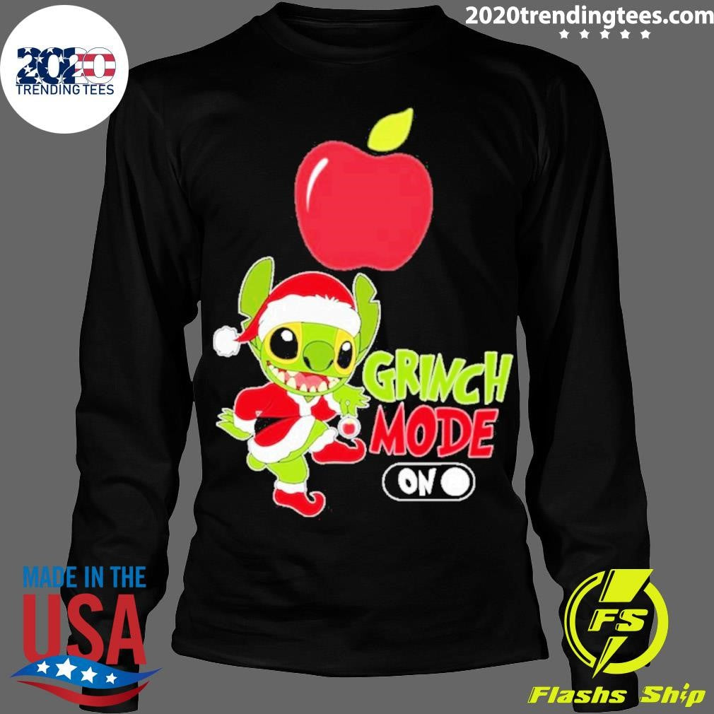 Baby Stitch Grinch Hat Santa Applebee's Mode On - Adult & Kids T-Shirts, Sweatshirts & Hoodies apparel design preview 4