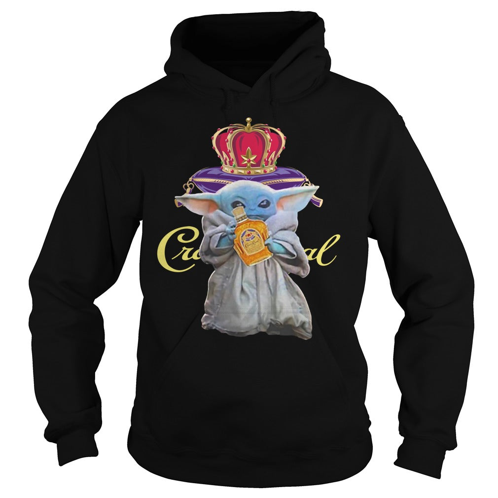 Baby Yoda Holding Crown Royal Star Wars - Adult & Kids T-Shirts, Sweatshirts & Hoodies apparel design preview 4
