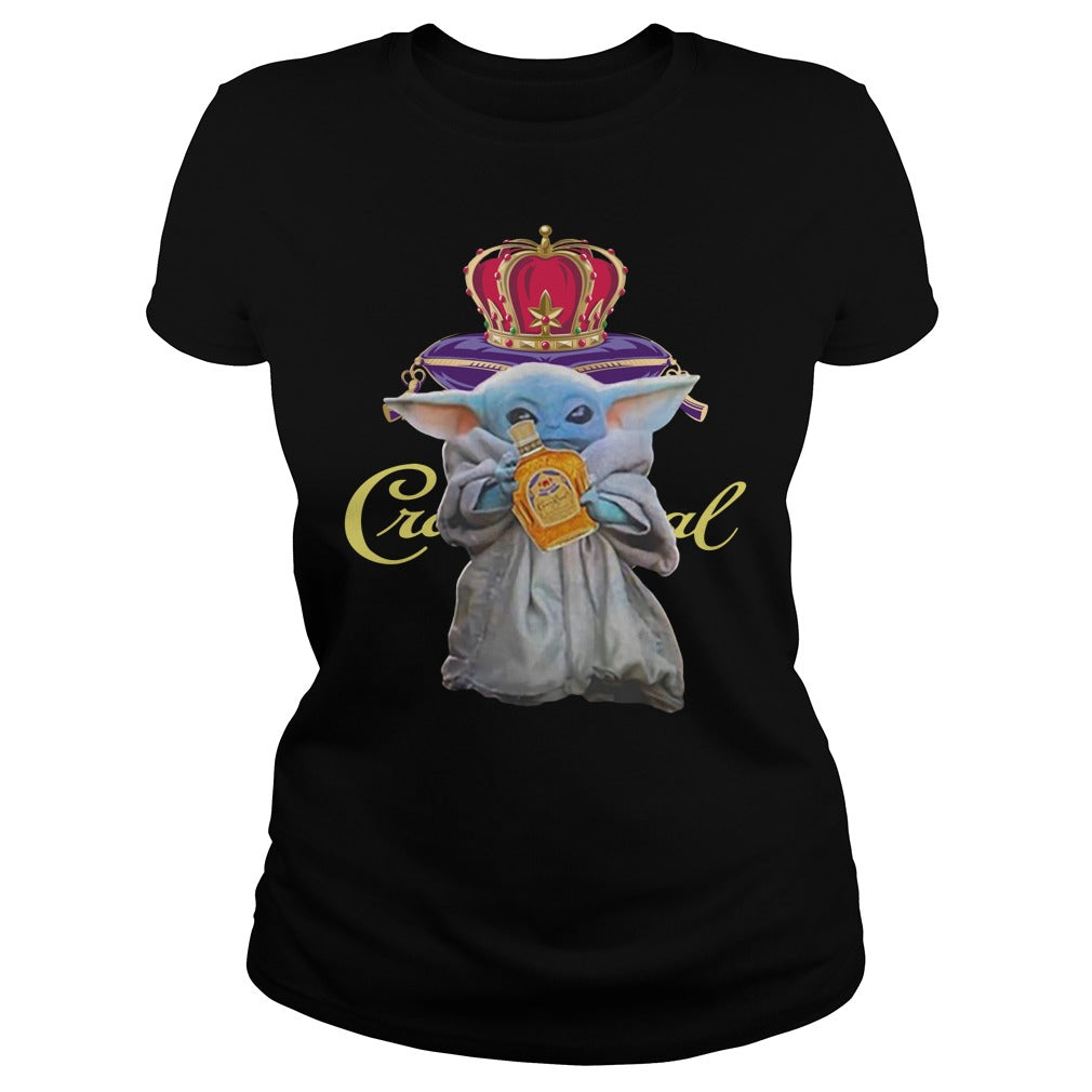 Baby Yoda Holding Crown Royal Star Wars - Adult & Kids T-Shirts, Sweatshirts & Hoodies apparel design preview 2