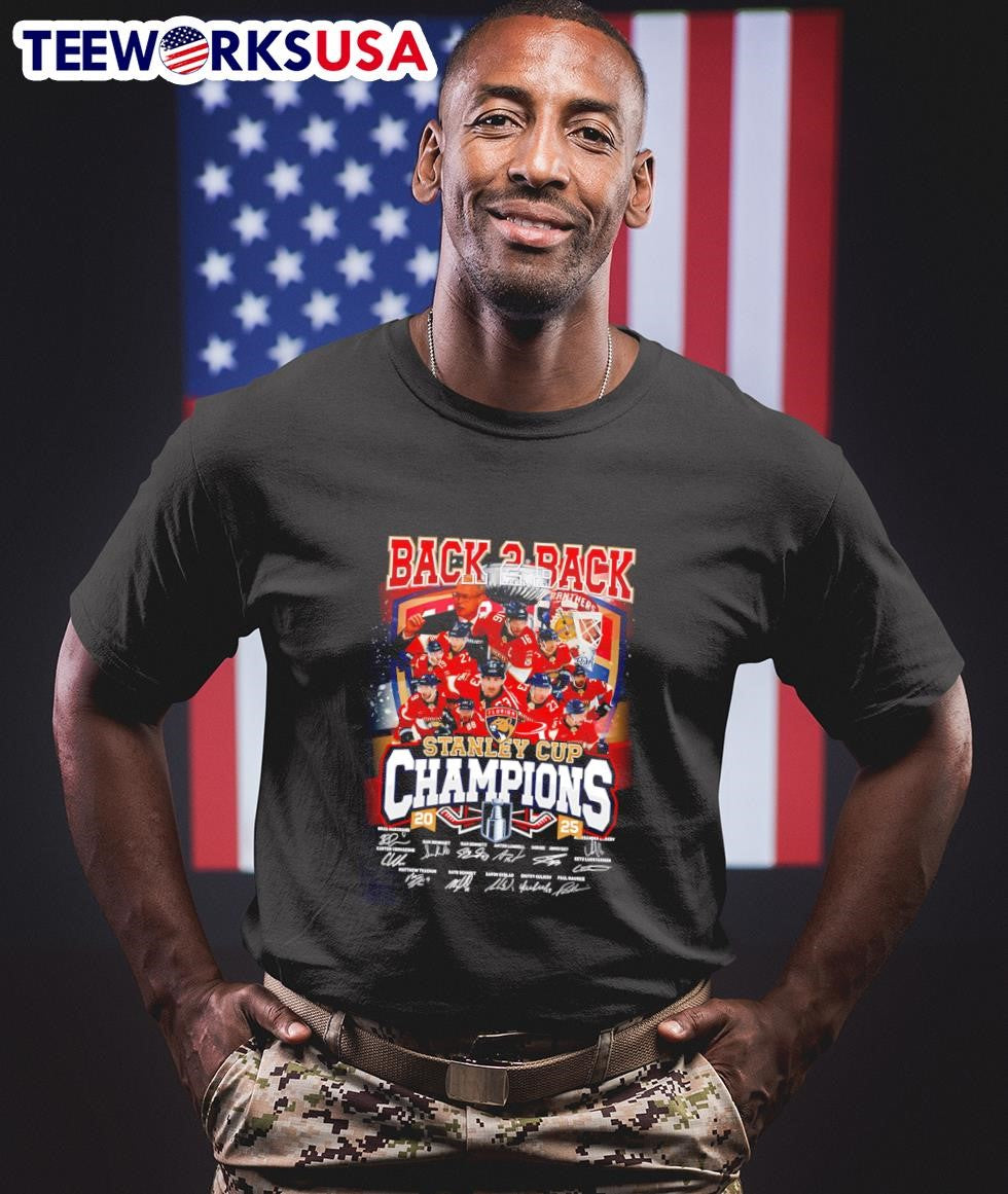 Back 2 Stanley Cup Champions Florida Panthers - Adult & Kids T-Shirts, Sweatshirts & Hoodies apparel design preview 1