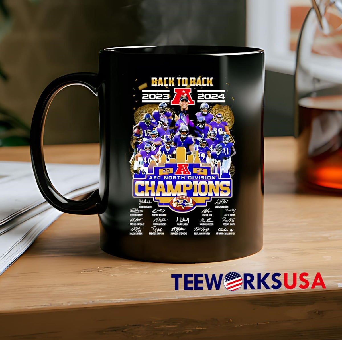 Back To 2023-2024 AFC Division Champion Baltimore - Adult & Kids T-Shirts, Sweatshirts & Hoodies apparel design preview 2