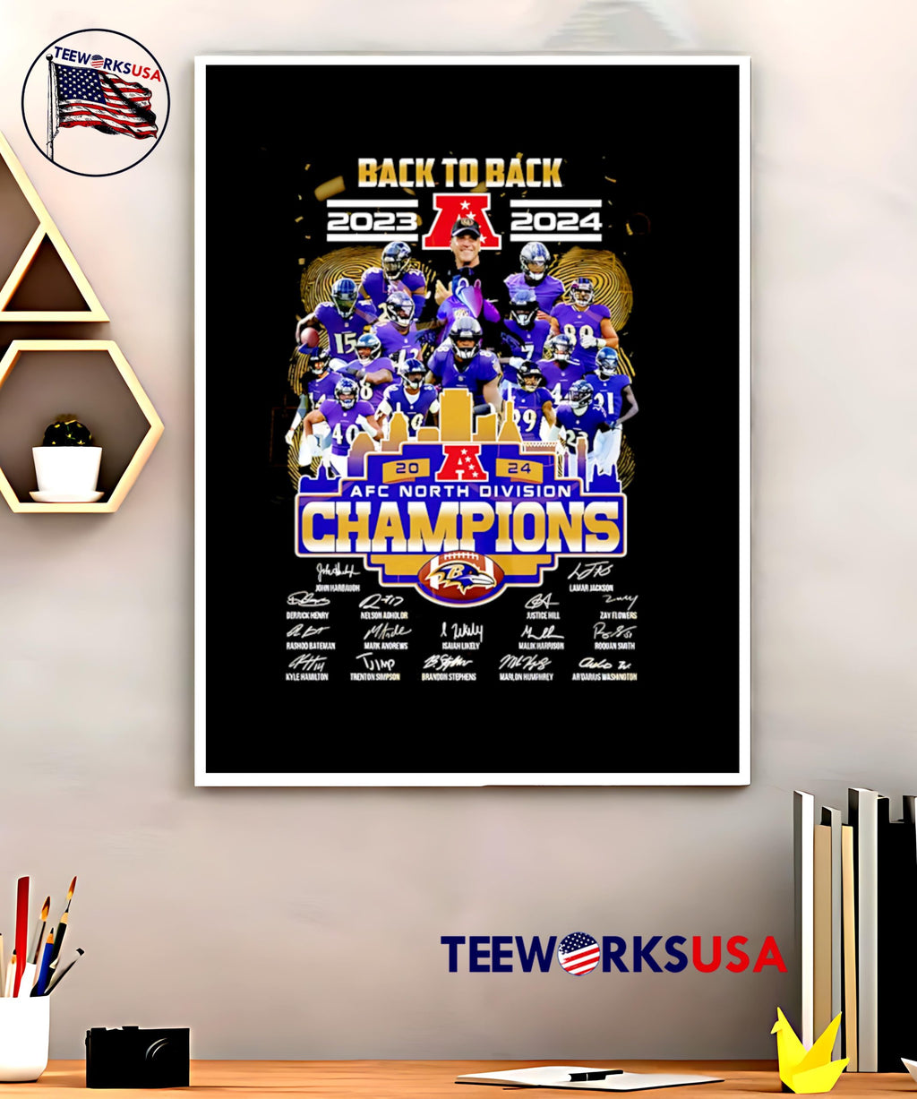 Back To 2023-2024 AFC Division Champion Baltimore - Adult & Kids T-Shirts, Sweatshirts & Hoodies apparel design preview 5