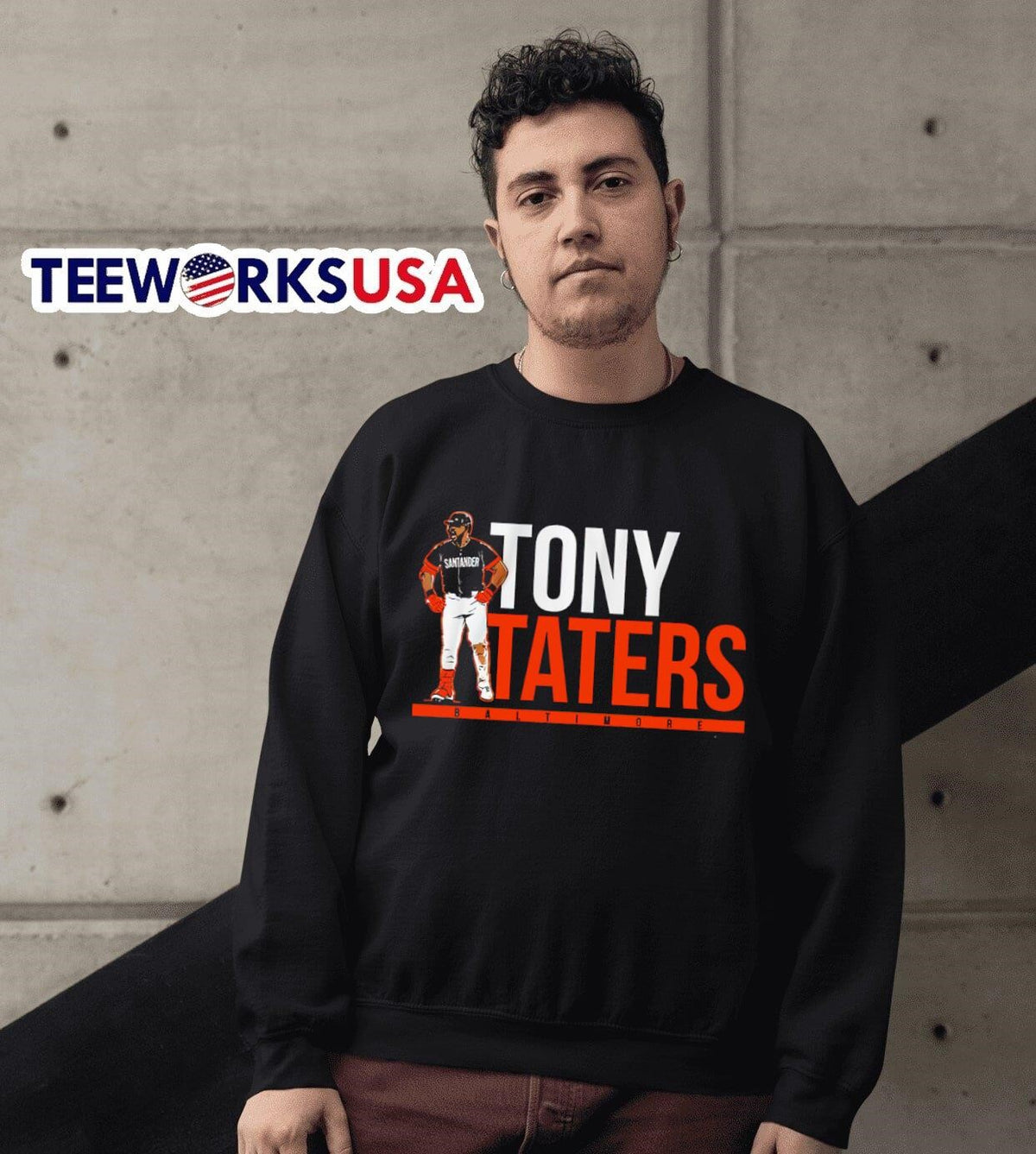 Baltimore Orioles Anthony Santander Tony Taters - Adult & Kids T-Shirts, Sweatshirts & Hoodies apparel design preview 3