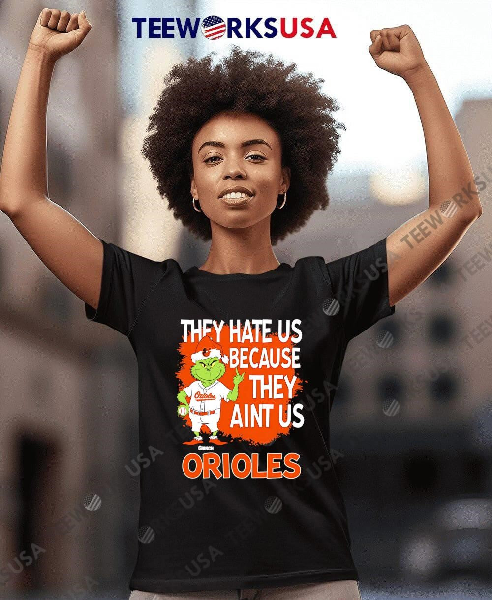 Baltimore Orioles Grinch Christmas They Hate Us Ain't - Adult & Kids T-Shirts, Sweatshirts & Hoodies apparel design preview 8
