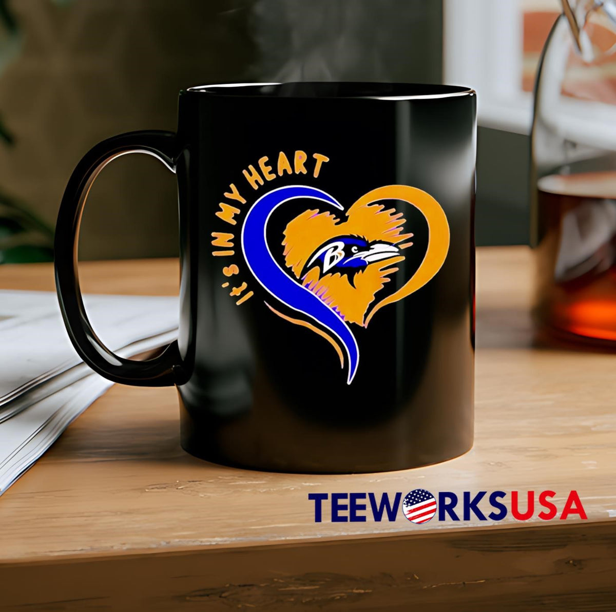 Baltimore Ravens It'S In My Heart - Adult & Kids T-Shirts, Sweatshirts & Hoodies apparel design preview 2