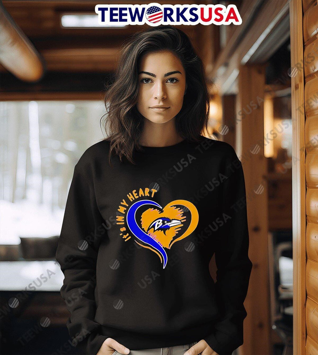 Baltimore Ravens It'S In My Heart - Adult & Kids T-Shirts, Sweatshirts & Hoodies apparel design preview 6