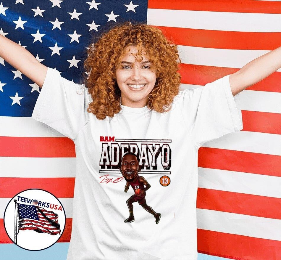 Bam Adebayo Miami Heat 13 big head cartoon signature - Adult & Kids T-Shirts, Sweatshirts & Hoodies apparel design preview 4