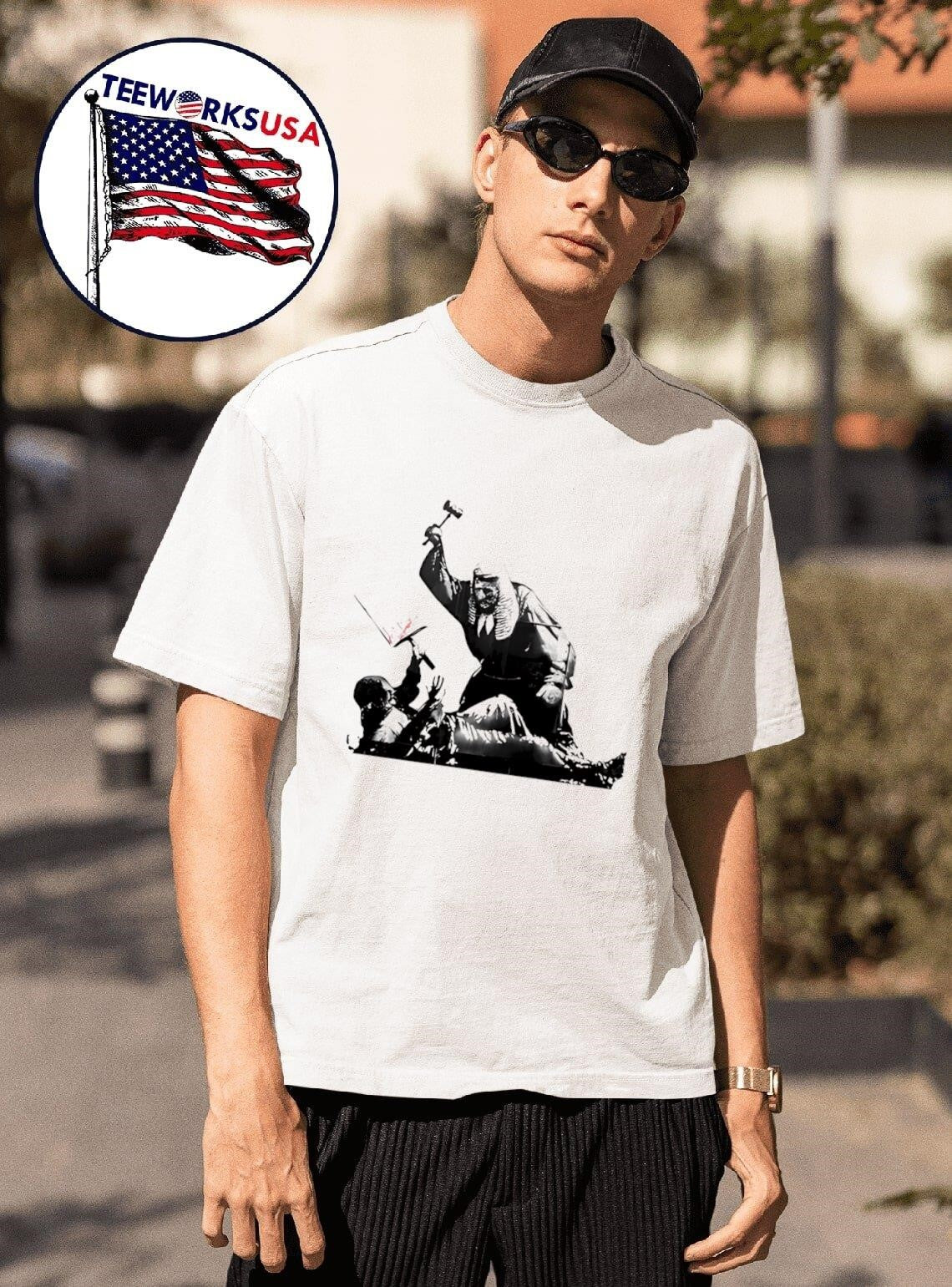 Banksy royal courts of justice mural - Adult & Kids T-Shirts, Sweatshirts & Hoodies apparel design preview 1