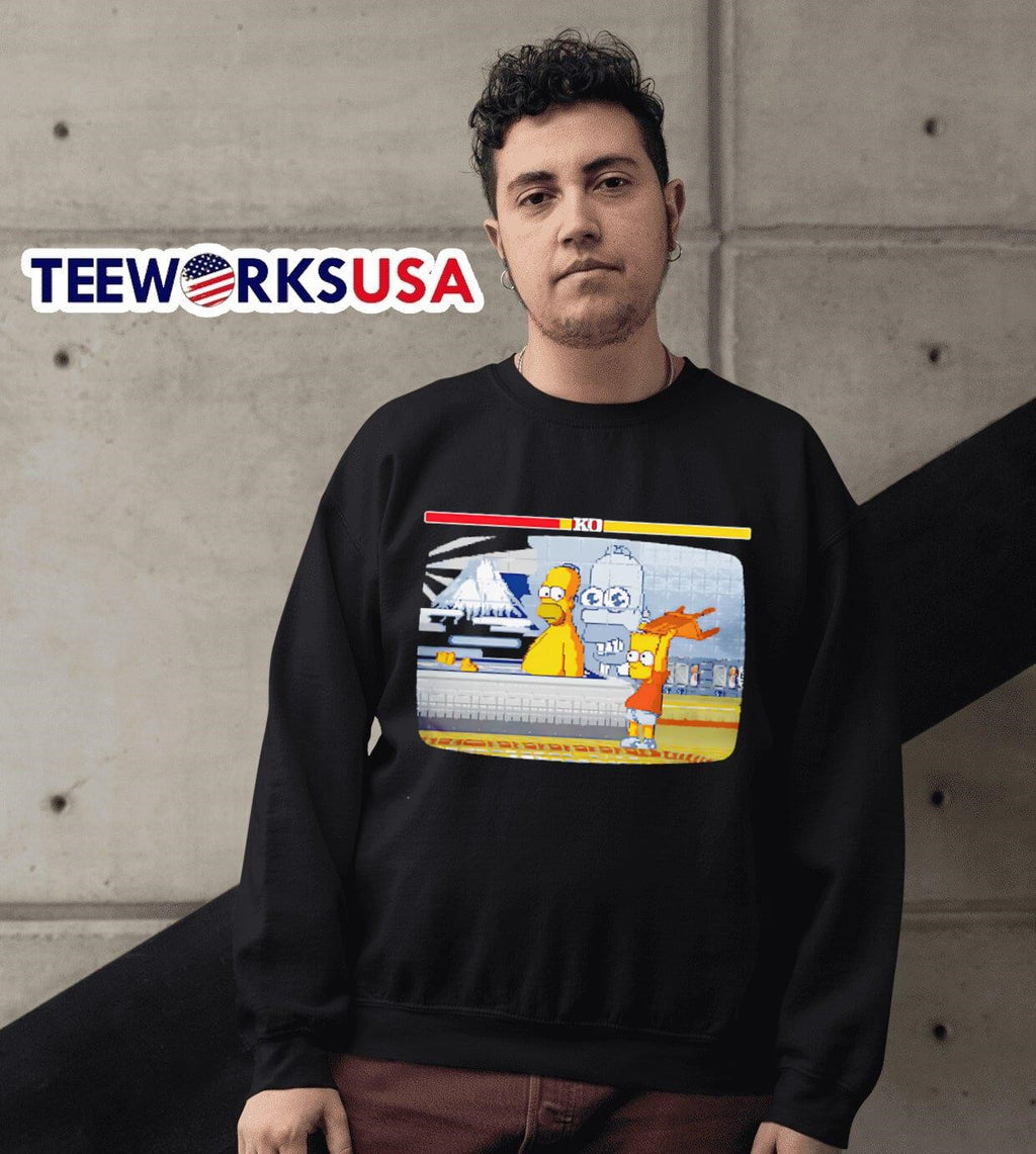 Bath Fighter Homer and Bart Simpson - Adult & Kids T-Shirts, Sweatshirts & Hoodies apparel design preview 6