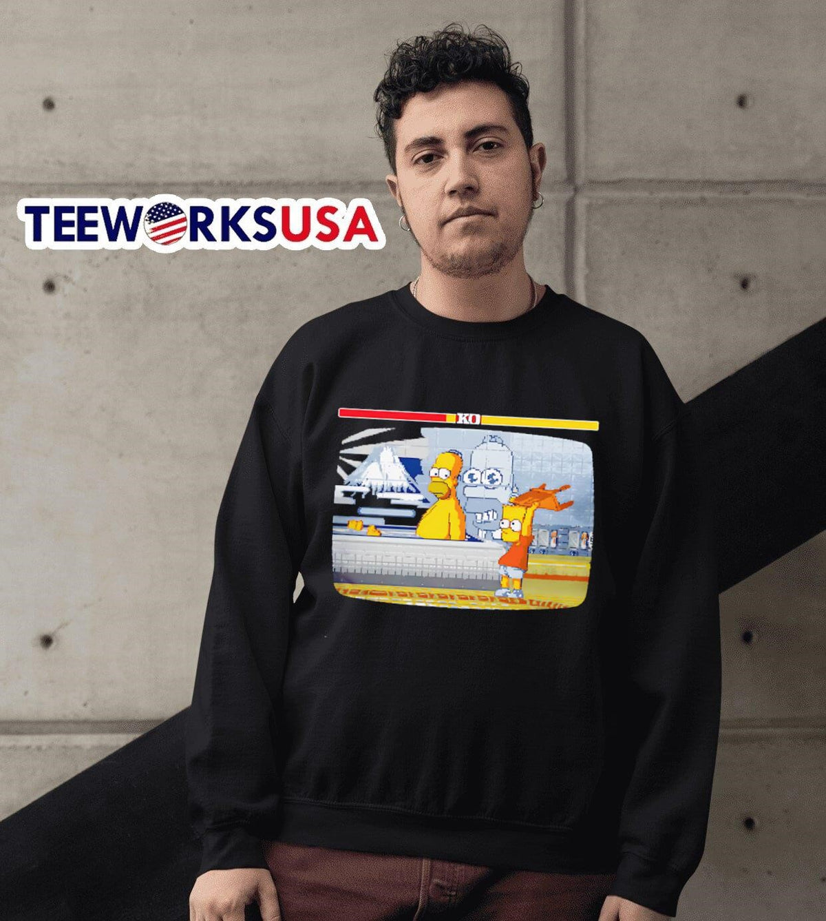 Bath Fighter Homer and Bart Simpson - Adult & Kids T-Shirts, Sweatshirts & Hoodies apparel design preview 6