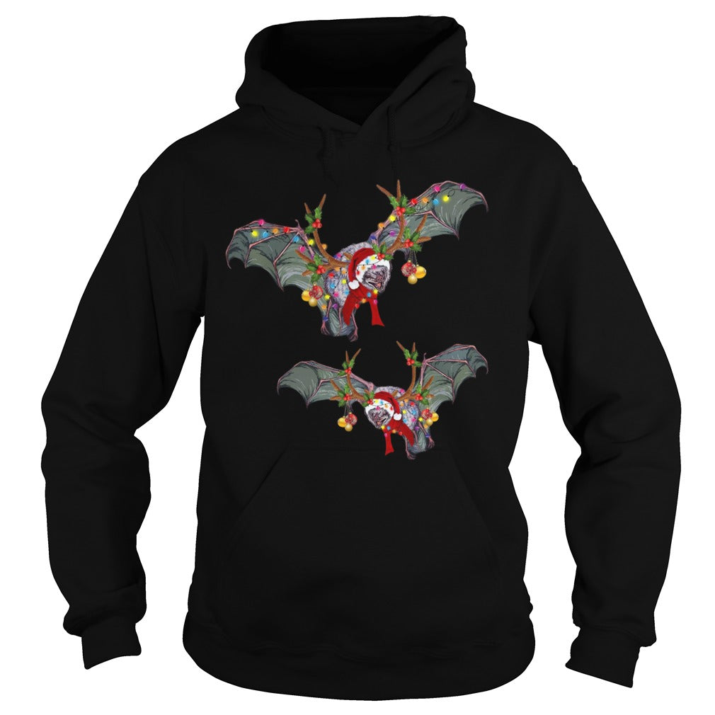 Bats Reindeer Light Christmas - Adult & Kids T-Shirts, Sweatshirts & Hoodies apparel design preview 4