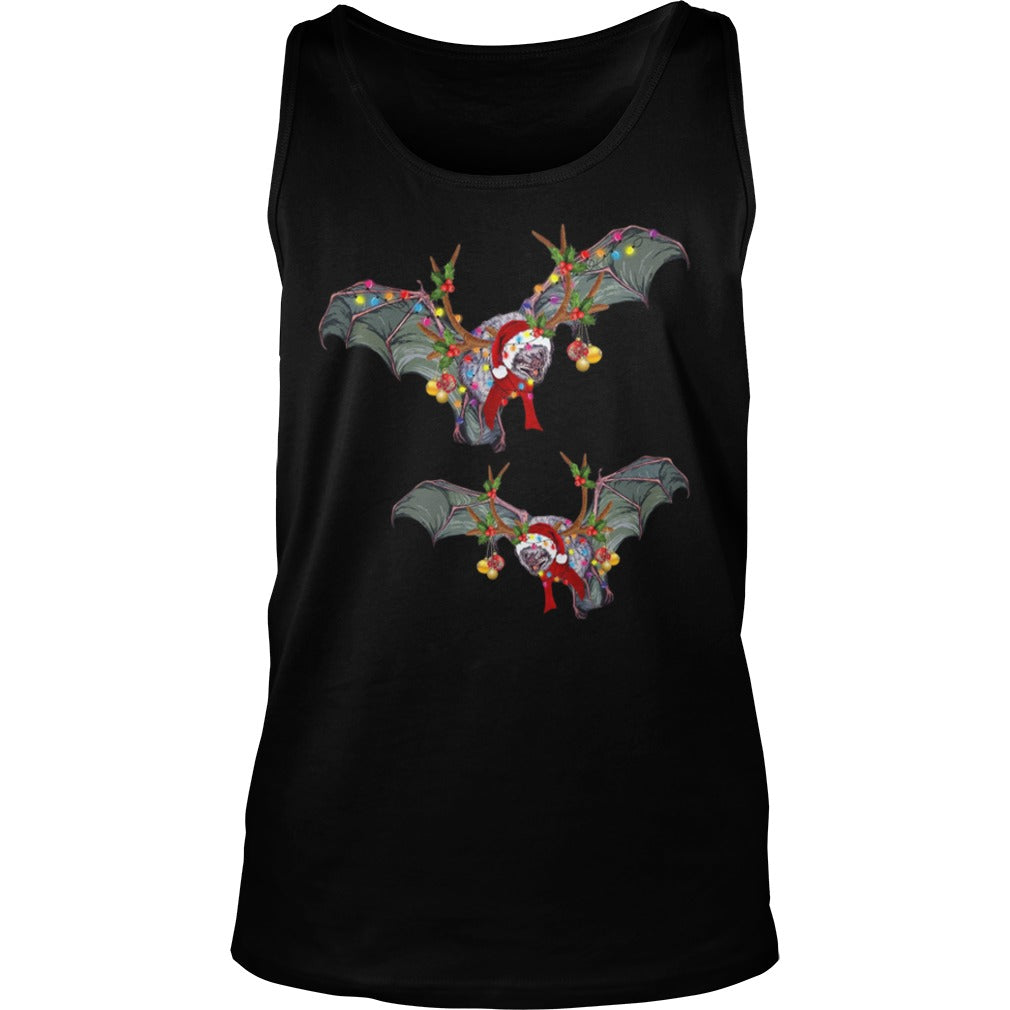 Bats Reindeer Light Christmas - Adult & Kids T-Shirts, Sweatshirts & Hoodies apparel design preview 3