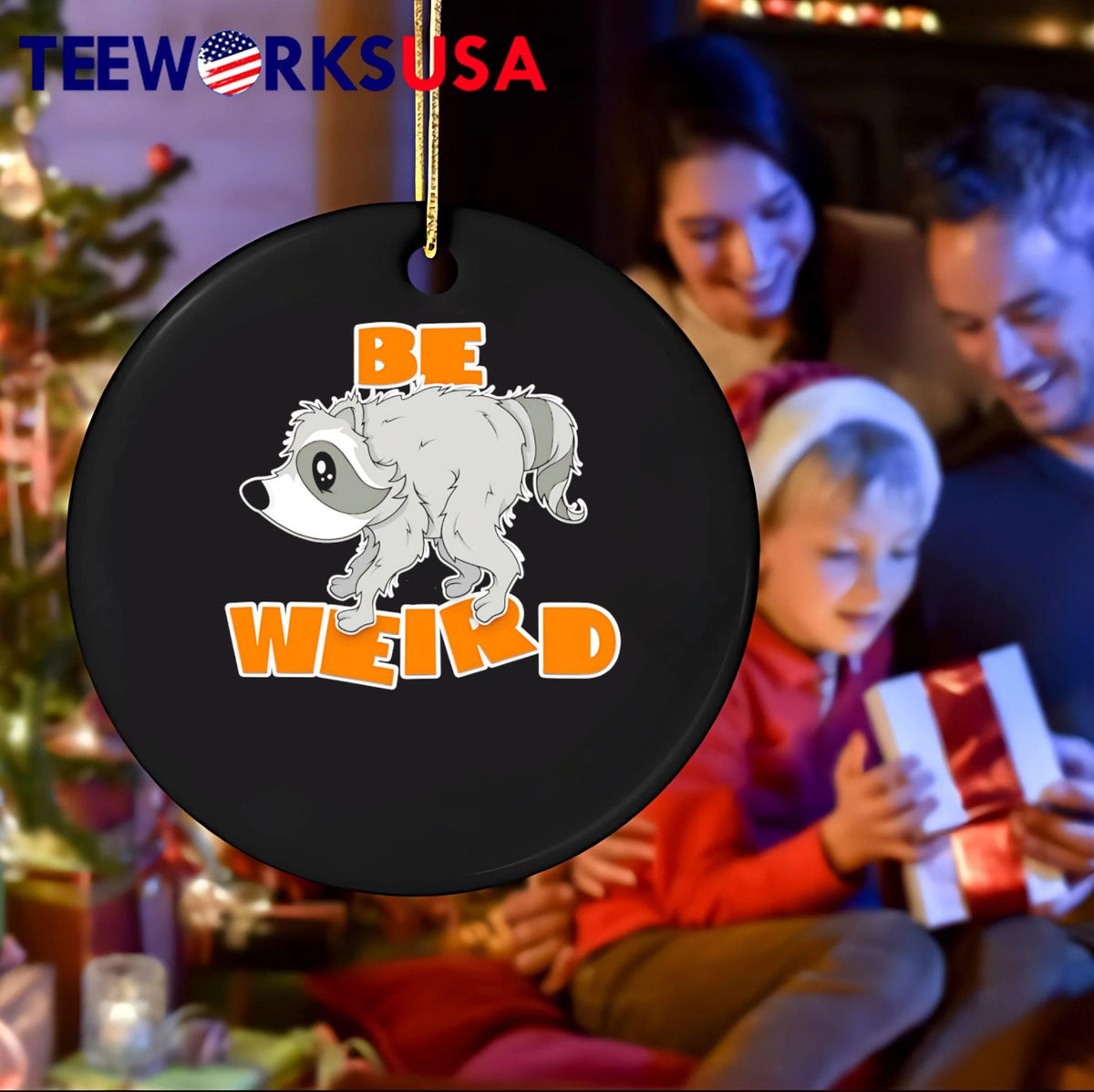 Be Weird Raccoon - Adult & Kids T-Shirts, Sweatshirts & Hoodies apparel design preview 4