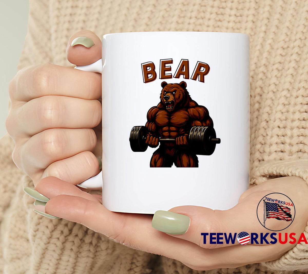 Bear Gym Weightlifting - Adult & Kids T-Shirts, Sweatshirts & Hoodies apparel design preview 6