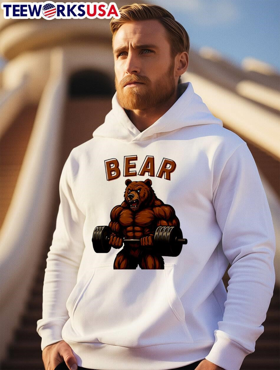 Bear Gym Weightlifting - Adult & Kids T-Shirts, Sweatshirts & Hoodies apparel design preview 2