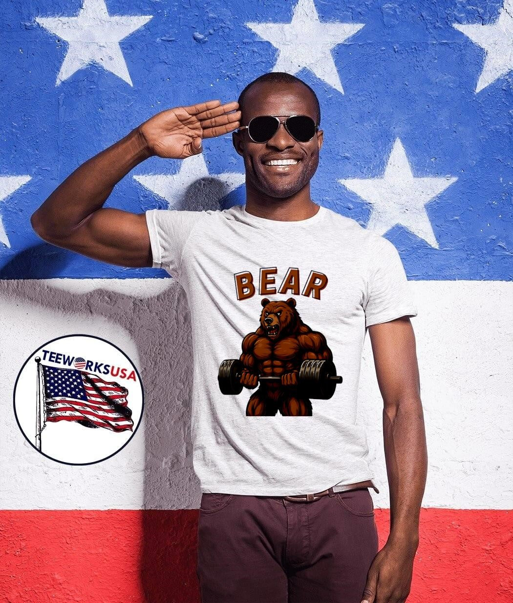 Bear Gym Weightlifting - Adult & Kids T-Shirts, Sweatshirts & Hoodies apparel design preview 1