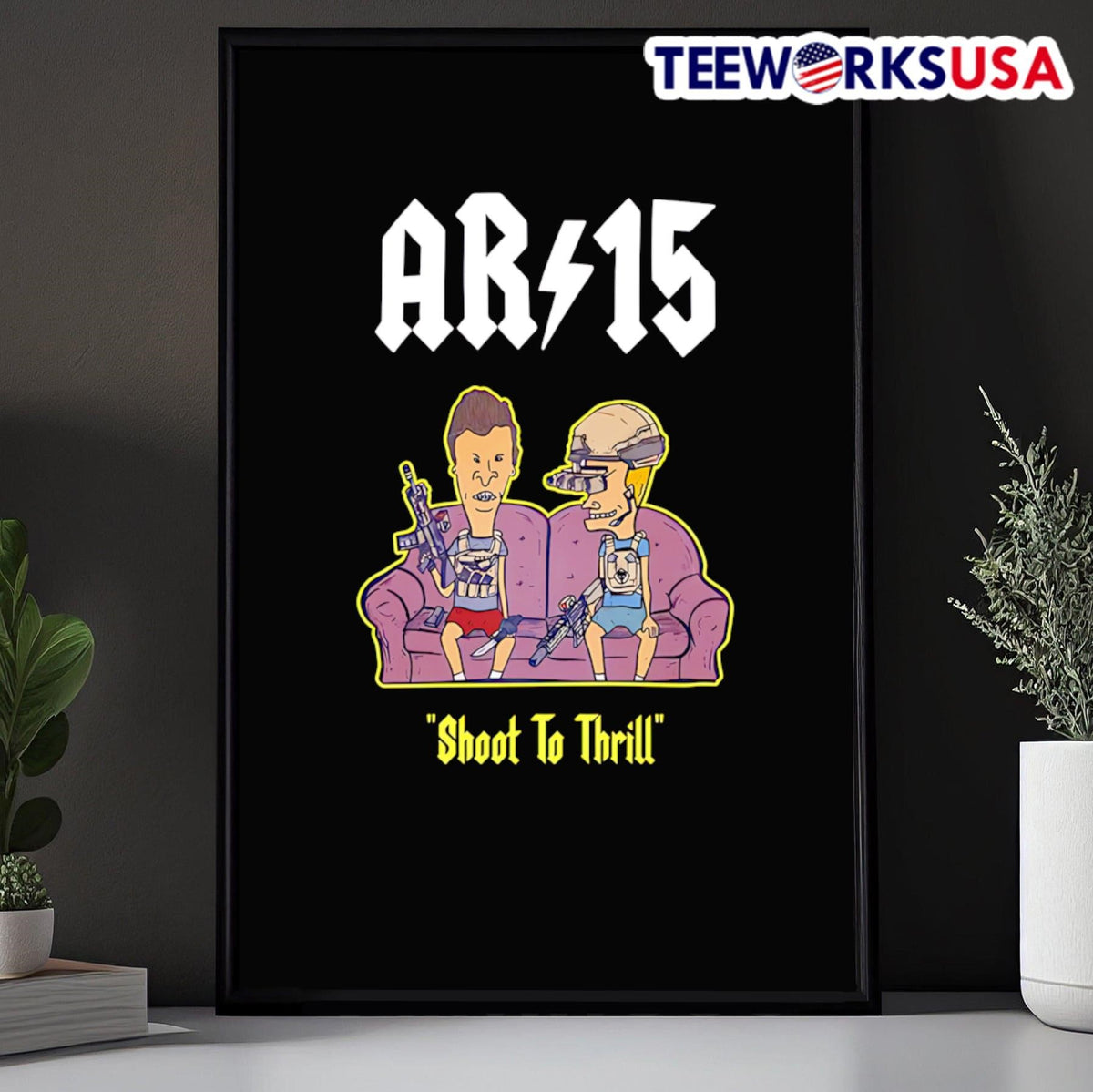 Beavis And Butthead Ar 15 Shoot To Thrill - Adult & Kids T-Shirts, Sweatshirts & Hoodies apparel design preview 5