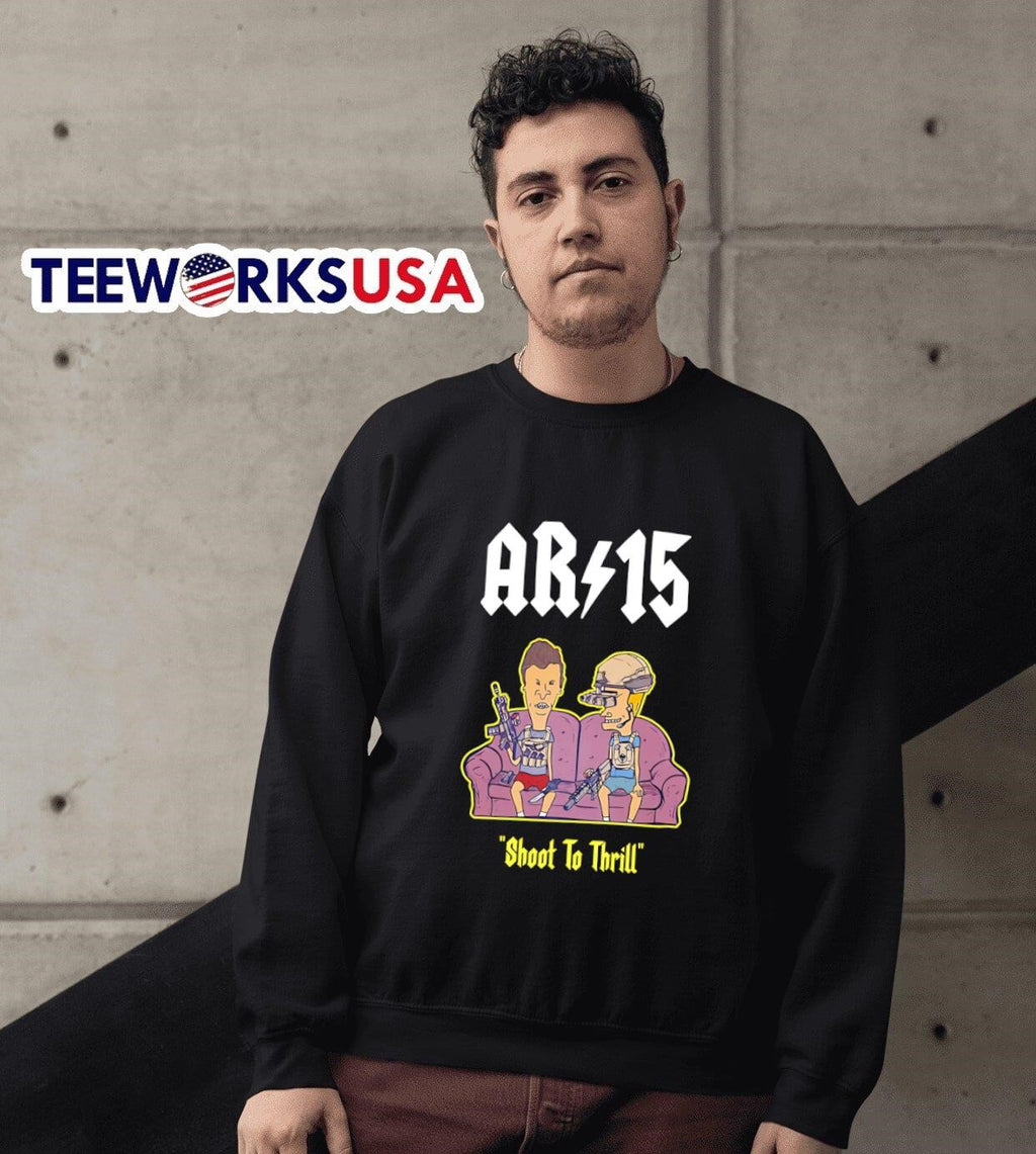 Beavis And Butthead Ar 15 Shoot To Thrill - Adult & Kids T-Shirts, Sweatshirts & Hoodies apparel design preview 6