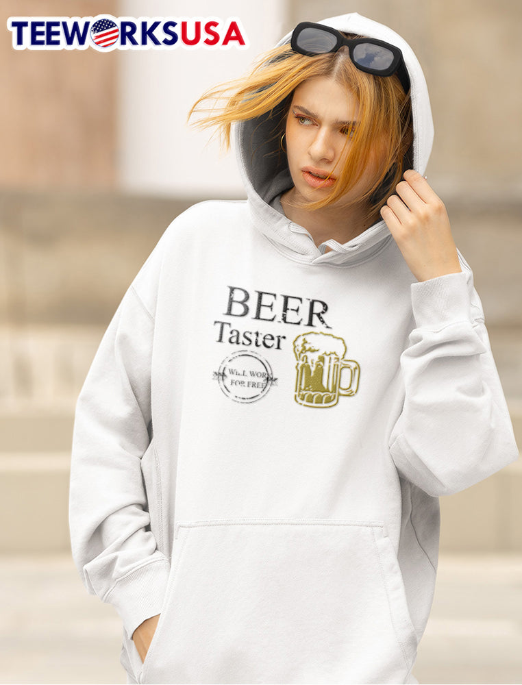 Beer Taster Will Work For Free frothy mug graphic - Adult & Kids T-Shirts, Sweatshirts & Hoodies apparel design preview 5