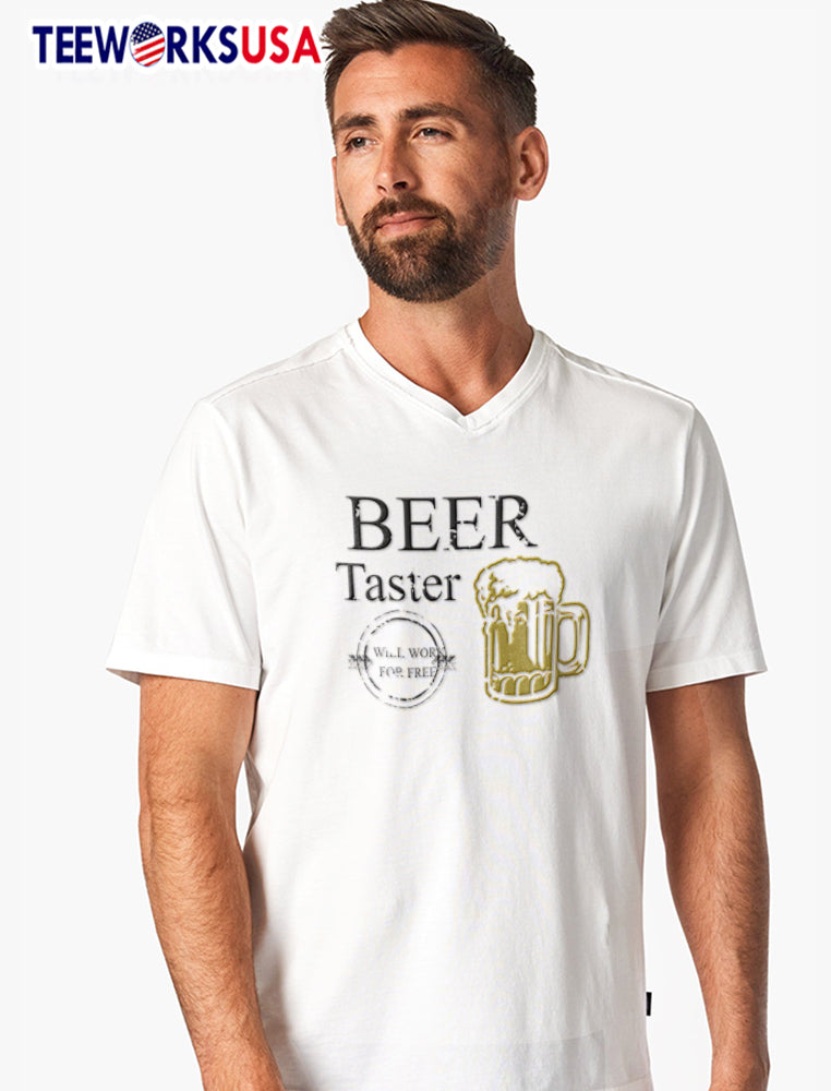 Beer Taster Will Work For Free frothy mug graphic - Adult & Kids T-Shirts, Sweatshirts & Hoodies apparel design preview 7