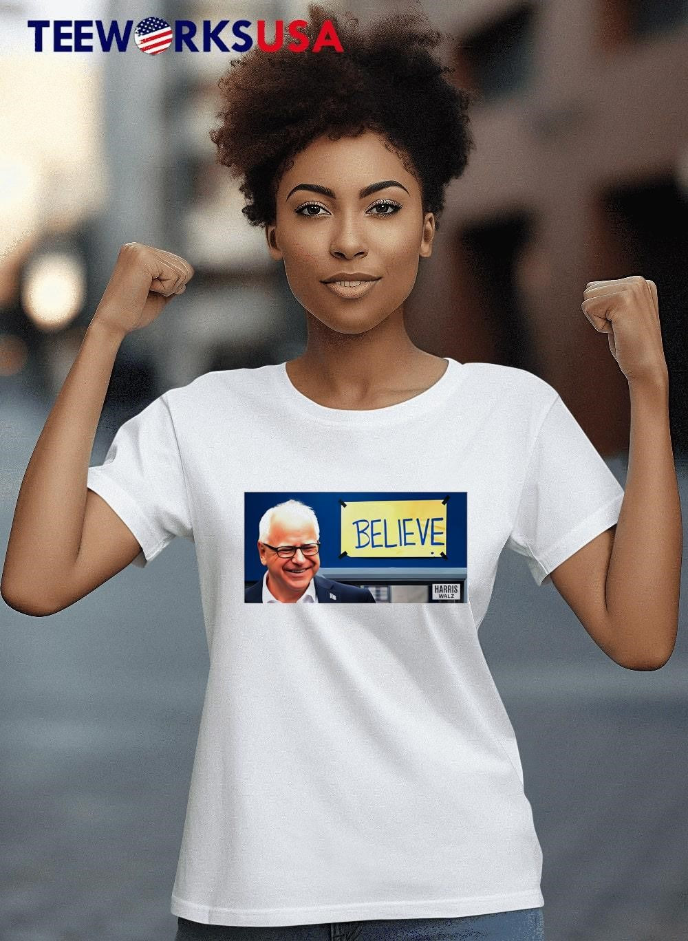 Believe Harris Walz funny - Adult & Kids T-Shirts, Sweatshirts & Hoodies apparel design preview 4
